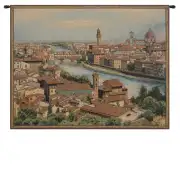 View Of Florence And The Arno Italian Tapestry - 54 in. x 36 in. Cotton/Viscose/Polyester by Alessia Cara