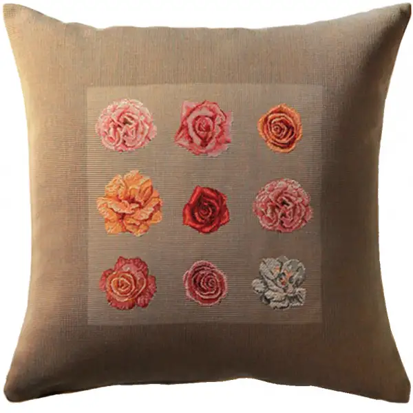 Roses III Cushion - 19 in. x 19 in. Cotton/Viscose/Polyester by Charlotte Home Furnishings