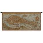 Ancient Map of Venice Horizontal Italian Wall Hanging Tapestry