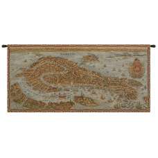 Ancient Map of Venice Horizontal Italian Tapestry Wall Hanging