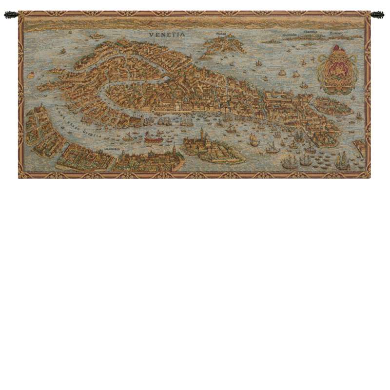 Ancient Map of Venice Horizontal Italian Tapestry
