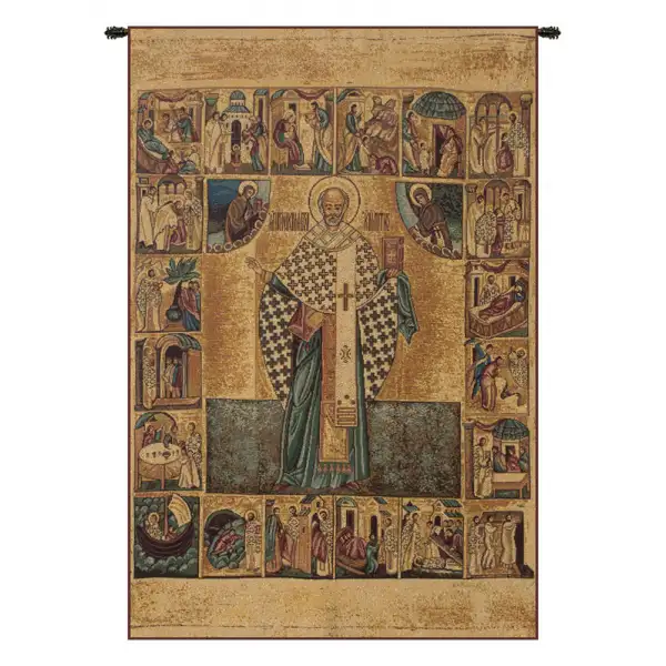 Saint Nicholas with Lurex Italian Wall Tapestry