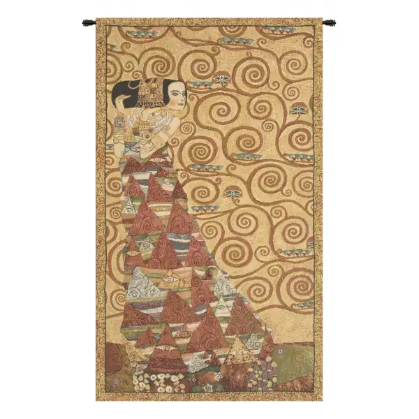 The Waited For European Tapestries - 16 in. x 31 in. Cotton/Polyester/Viscose by Gustav Klimt