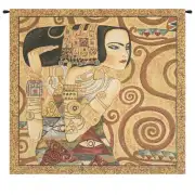 The Waited For By Klimt European Tapestries - 16 in. x 16 in. Cotton/Polyester/Viscose by Gustav Klimt