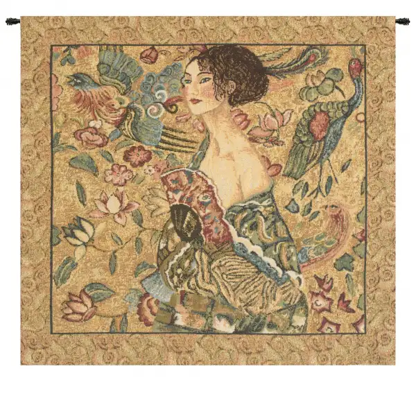 The Woman European Tapestries - 16 in. x 16 in. Cotton/Polyester/Viscose by Gustav Klimt