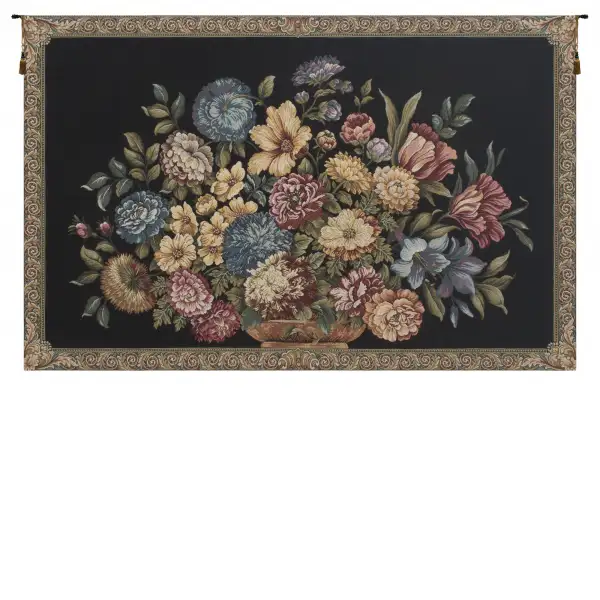 Floral Bouquet Words By Lucio Battisti European Tapestries - 84 in. x 53 in. Cotton/Polyester/Viscose by Lucio Battisti
