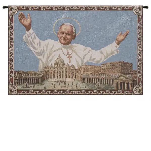 Pope John Paul II Rome Italian Wall Tapestry
