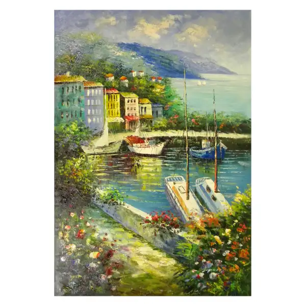 Ships on the Bay Canvas Wall Art