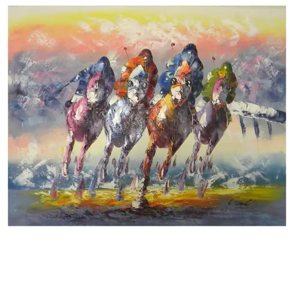Horse Race Canvas Wall Art