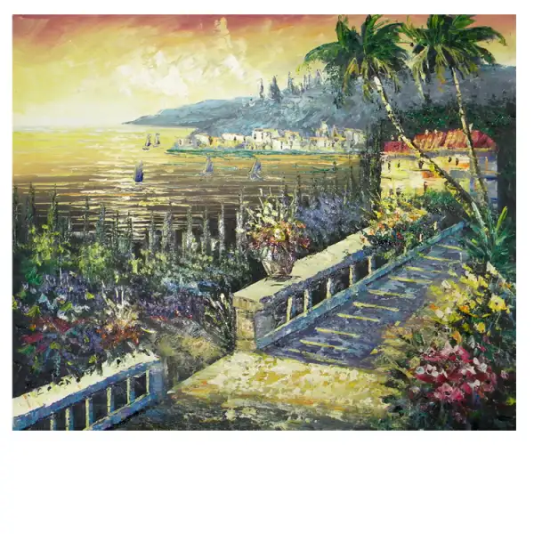 Beach House at Sunset Canvas Oil Painting