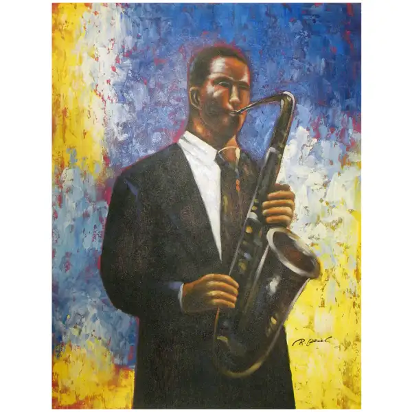 Saxophonist Canvas Wall Art