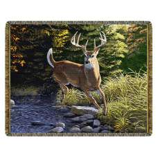 Fall Buck Tapestry Throw