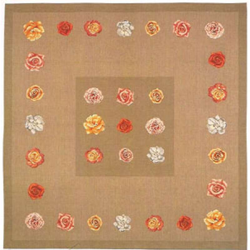 Row of Pink Roses I French Tapestry Throw