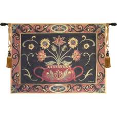 Folk Art Potted Flowers Tapestry Wall Art