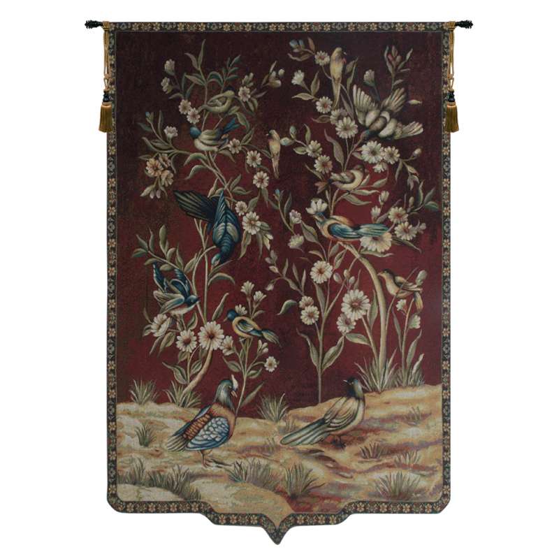 Wild Birds and Flowers Tapestry Wall Art
