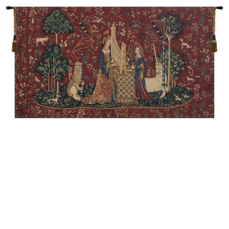 The Lady and the Organ II European Tapestry Wall Hanging