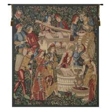 Vendages Left Side Red European Tapestry Wall Hanging