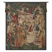 Vendages Left Side Red Belgian Tapestry - 34 in. x 42 in. Cotton/Viscose/Polyester by Charlotte Home Furnishings