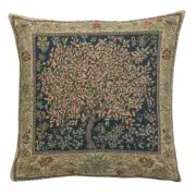Tree of Life Pastel Belgian Woven Cushion Cover - 16 x 16" Hand Finished Square Pillow for Living Room - Decorative Throw Accent Pillow Cover for Sofa Bed Couch - Cushion Cover for Indoor Use