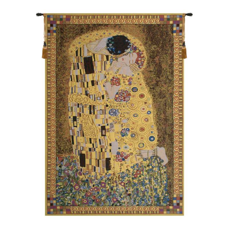 The Kiss (Yellow) European Tapestry Wall Hanging