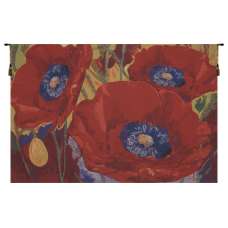 Three Poppies Belgian Tapestry