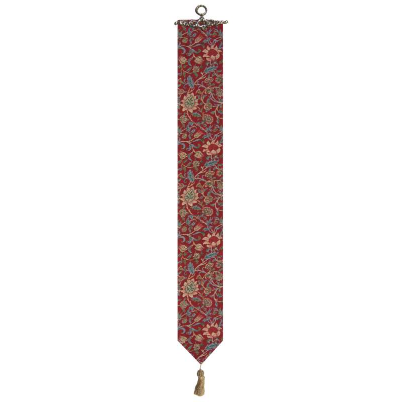 Fleurs de Morris (Red) I Tapestry Bell Pull