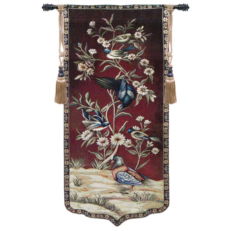 Wild Birds and Flowers Left Tapestry Wall Art