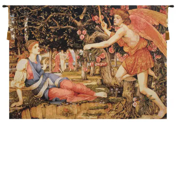 Love and the Maiden Stanhope Belgian Tapestry Wall Hanging
