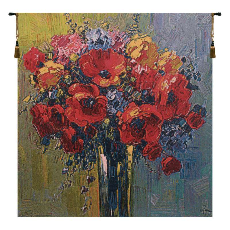 Coquilicots by Pejman Flanders Tapestry Wall Hanging
