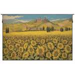 Tuscan Sunflower Landscape Italian Wall Hanging Tapestry
