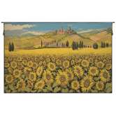 Tuscan Sunflower Landscape Italian Tapestry