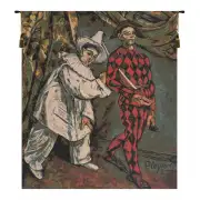 Pierrot and Harlequin Belgian Tapestry Wall Hanging