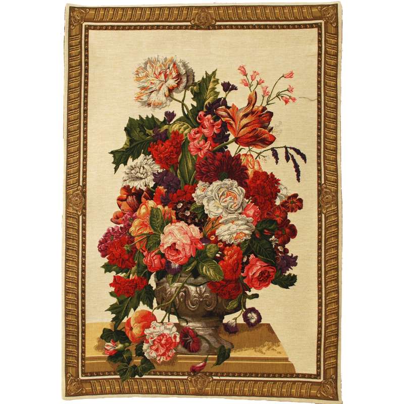 Urn Bouquet  European Tapestry Wall Hanging