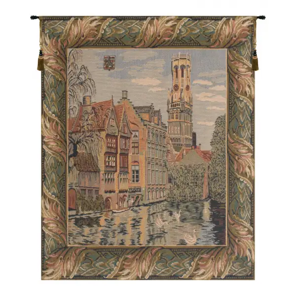 The Canals at Bruges Belgian Tapestry Wall Hanging