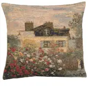 Monet's Mansion Belgian Cushion Cover - 18 in. x 18 in. Cotton/Viscose/Polyester by Claude Monet