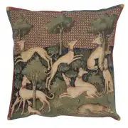 Medieval Dogs Belgian Cushion Cover - 18 in. x 18 in. Cotton/Viscose/Polyester by Charlotte Home Furnishings