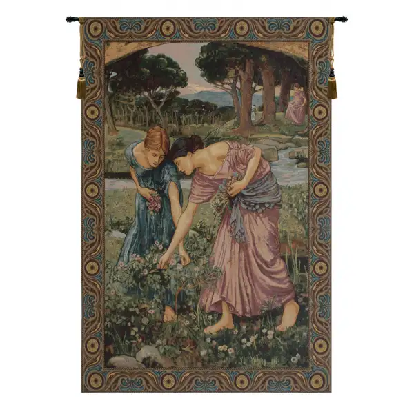 Gathering Rose Buds Italian Wall Tapestry