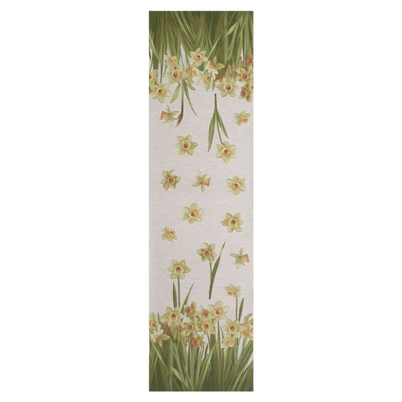 Daffodils White  French Tapestry Table Runner