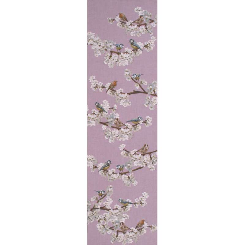Passerines Branch Pink French Tapestry Table Runner