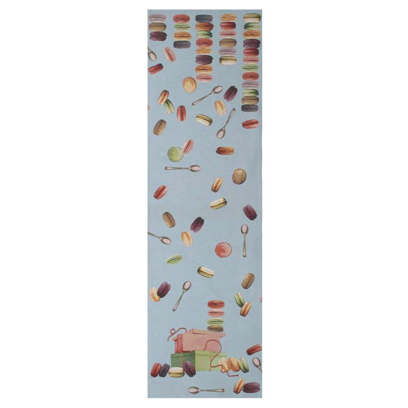 Macaroons Blue  French Tapestry Table Runner