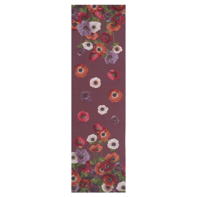 Anemones Purple  French Tapestry Table Runner