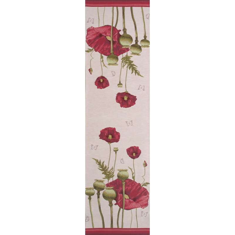 Poppy White  Tapestry Table Linen