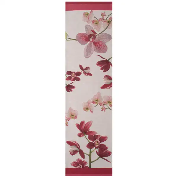 Pink Orchids White  Decorative Table Mat