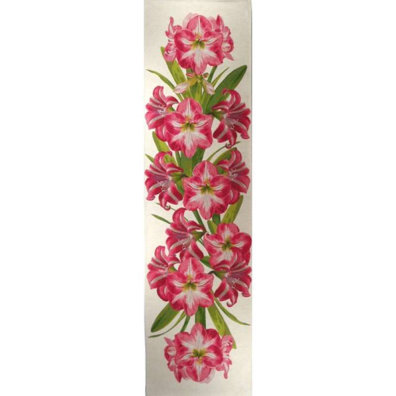 Amaryllis White   French Tapestry Table Runner