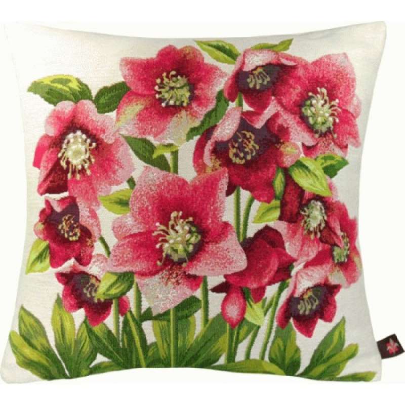 Hellebores White French Tapestry Cushion
