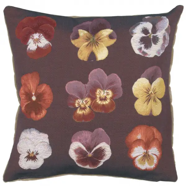 All Over Pansies Cushion - 19 in. x 19 in. Cotton by Charlotte Home Furnishings