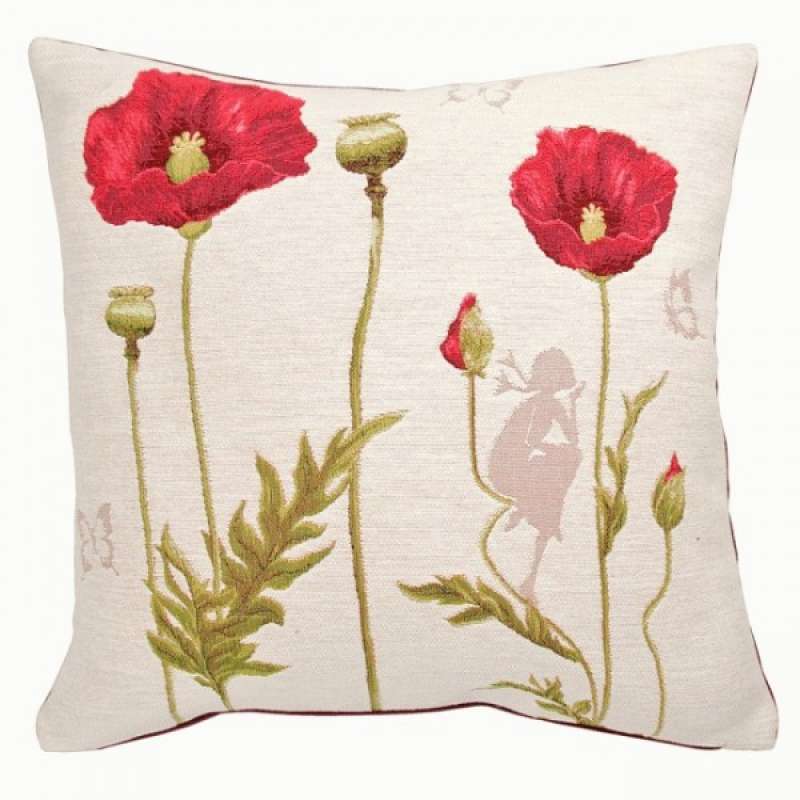 Poppies 1 Decorative Tapestry Pillow