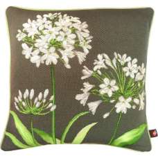 Agapanthus 3 Flowers Grey  Decorative Tapestry Pillow