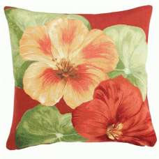 Nasturtium 2 Red  Decorative Tapestry Pillow