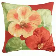 Nasturtium 2 Red Cushion